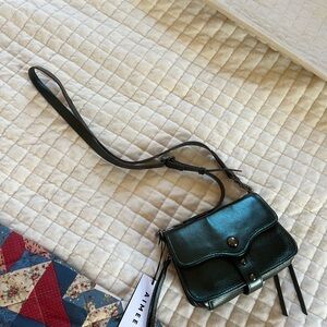 Aimee Metallic Pebbled Leather Crossbody Bag